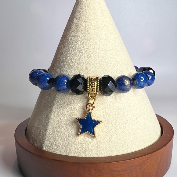 Cute deep royal blue with gold ascents - Picture 2 of 2